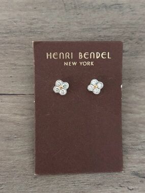 henri bendel Silver Flower Stud Earrings with Gold Centers